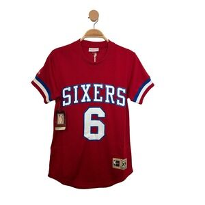 NEW! MEN'S MITCHELL & NESS JULIUS ERVING RED PHILADELPHIA 76ERS SIZE 32/XS RED